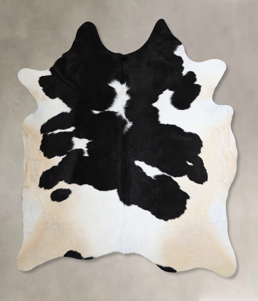 Black and White XX-Large Brazilian Cowhide Rug 7'10"H x 6'11"W #A43439 by Hudson Hides