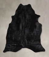 Solid Black X-Large Brazilian Cowhide Rug 6'9"H x 5'11"W #A43448 by Hudson Hides