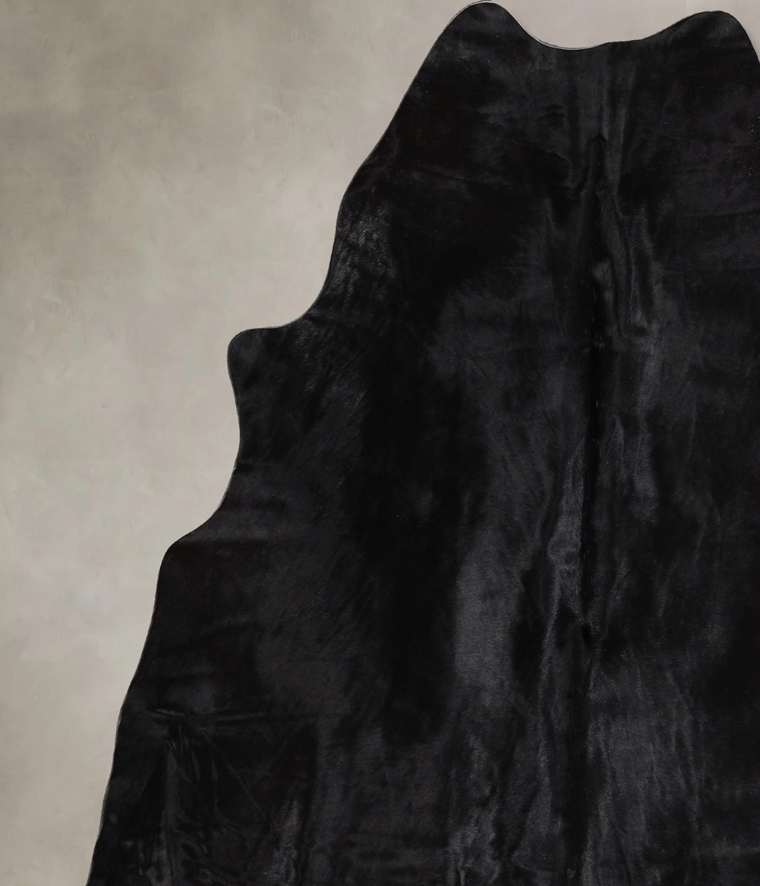 Solid Black X-Large Brazilian Cowhide Rug 6'9"H x 5'11"W #A43448 by Hu