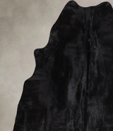 Solid Black X-Large Brazilian Cowhide Rug 6'9"H x 5'11"W #A43448 by Hudson Hides