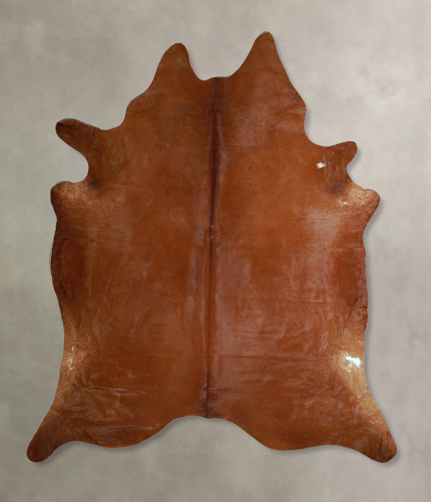 Solid Brown XX-Large Brazilian Cowhide Rug 8'3"H x 7'1"W #A43449 by Hudson Hides