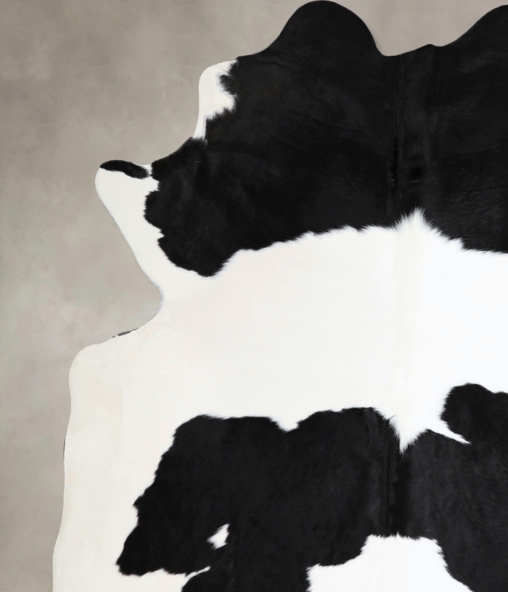 Black and White XX-Large Brazilian Cowhide Rug 8'4"H x 7'1"W #A43460 by Hudson Hides