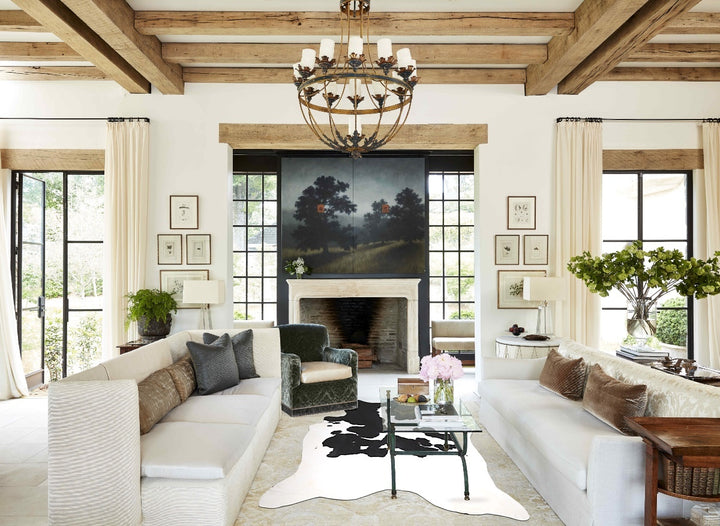 Black and White XX-Large Brazilian Cowhide Rug 7'9"H x 7'3"W #A43461 by Hudson Hides