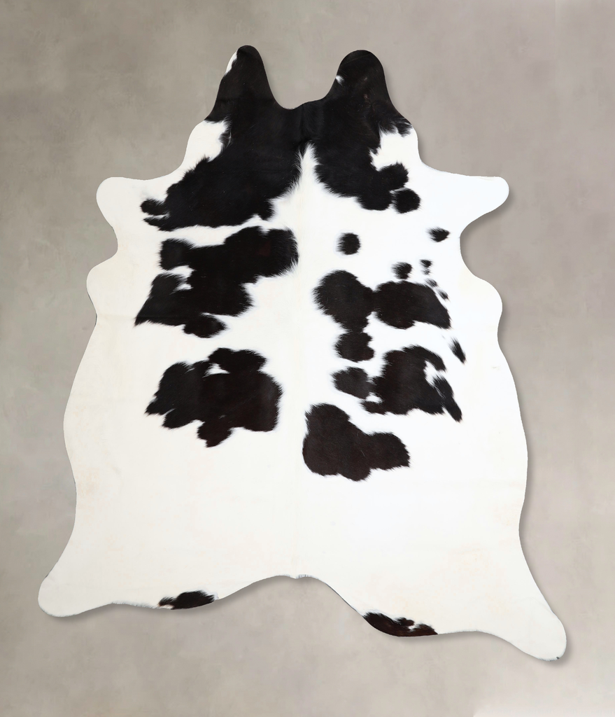 Black and White X-Large Brazilian Cowhide Rug 7'4"H x 6'7"W #A43463 by Hudson Hides