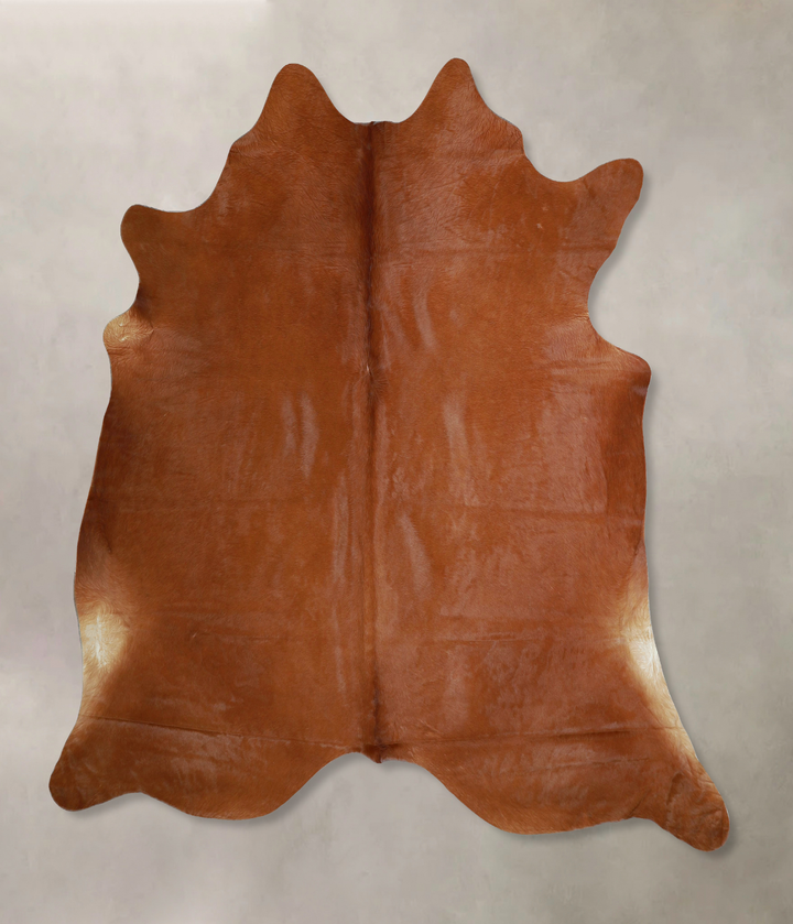 Solid Brown X-Large Brazilian Cowhide Rug 7'3"H x 6'8"W #A43477 by Hudson Hides
