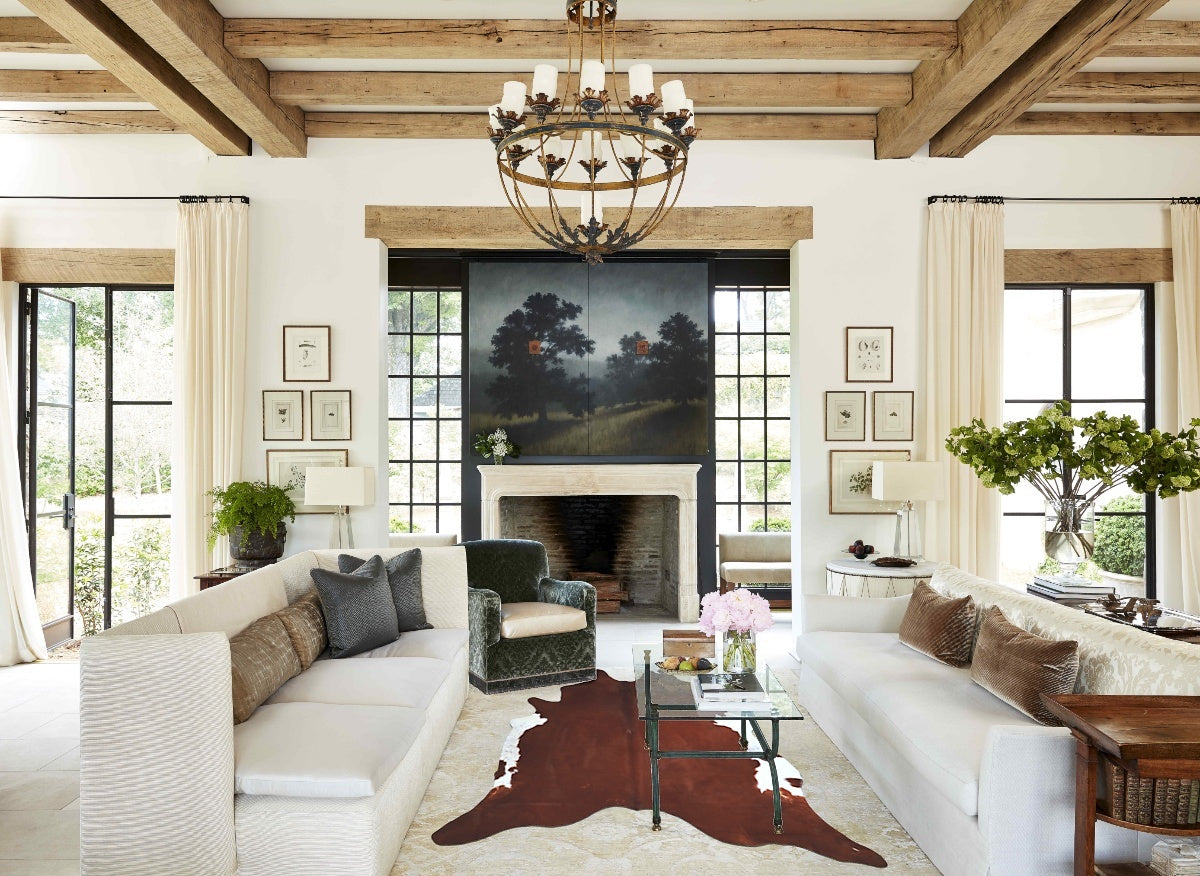 Brown and White Regular Cowhide Rug #A43480