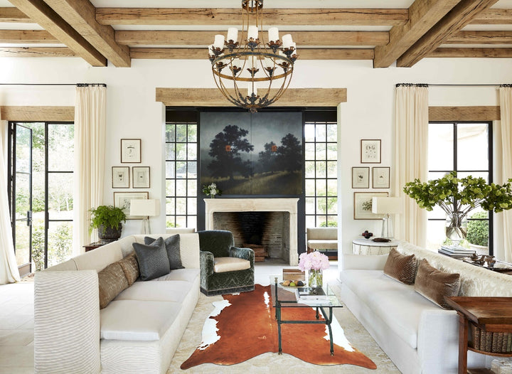 Hereford X-Large Brazilian Cowhide Rug 7'0"H x 6'9"W #A43487 by Hudson Hides