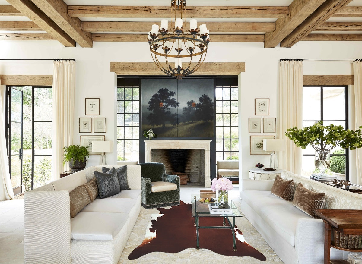 Brown and White Regular Cowhide Rug #A43488