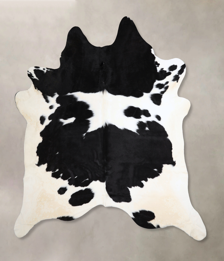 Black and White XX-Large Brazilian Cowhide Rug 8'1"H x 7'3"W #A43492 by Hudson Hides
