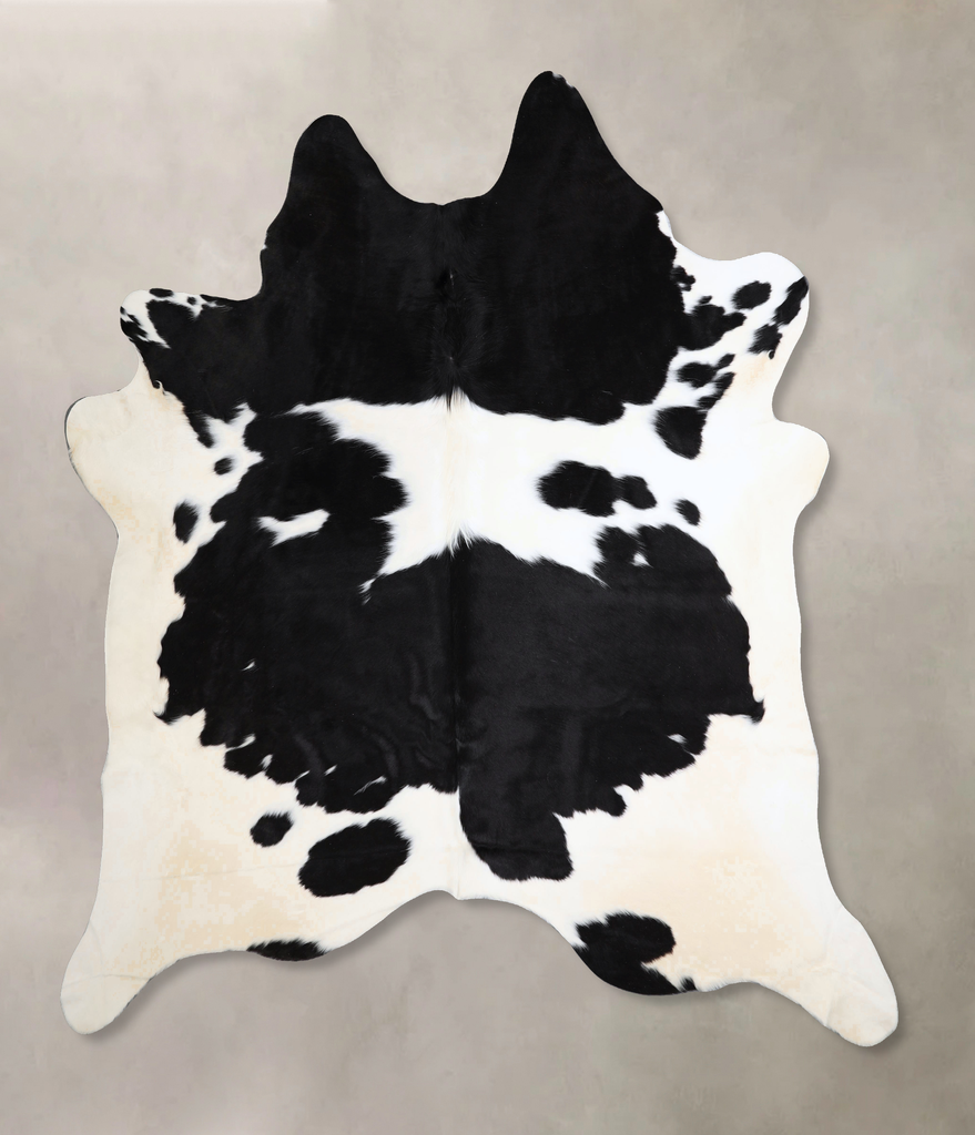 Black and White XX-Large Brazilian Cowhide Rug 8'1"H x 7'3"W #A43492 by Hudson Hides