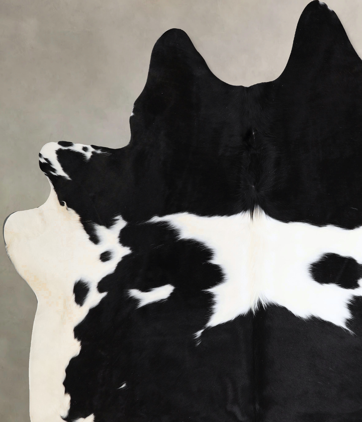 Black and White XX-Large Brazilian Cowhide Rug 8'1"H x 7'3"W #A43492 by Hudson Hides