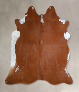 Brown and White Regular X-Large Brazilian Cowhide Rug 7'4"H x 6'10"W #A43502 by Hudson Hides