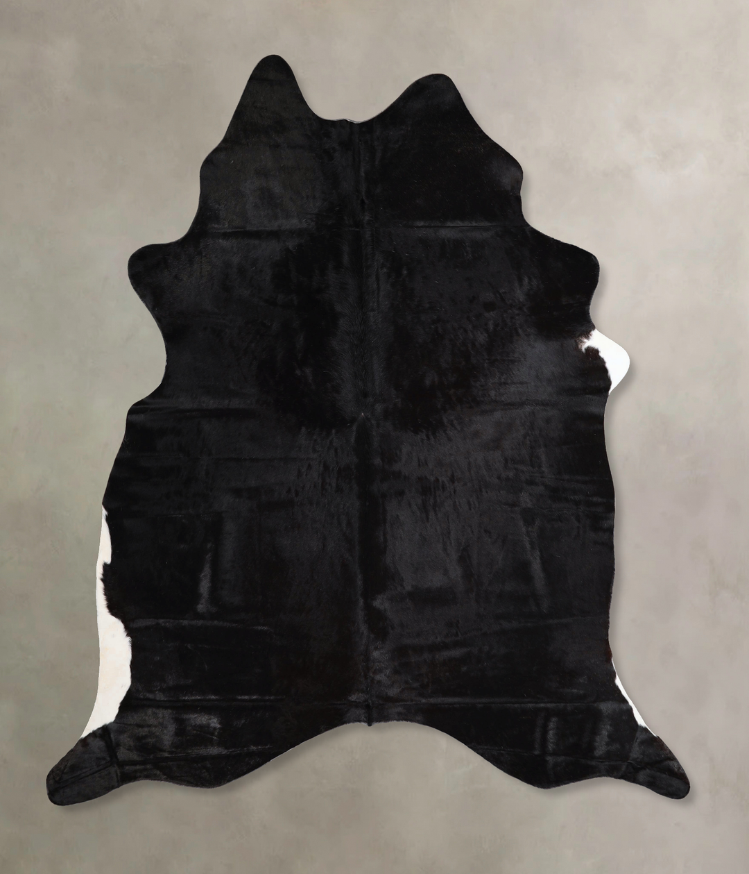 Solid Black X-Large Brazilian Cowhide Rug 7'8"H x 6'3"W #A43507 by Hud
