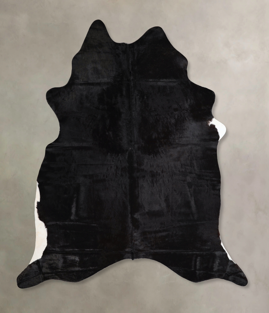 Solid Black X-Large Brazilian Cowhide Rug 7'8"H x 6'3"W #A43507 by Hudson Hides