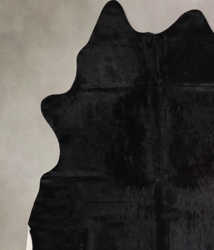 Solid Black X-Large Brazilian Cowhide Rug 7'8"H x 6'3"W #A43507 by Hudson Hides