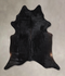 Solid Black XX-Large Brazilian Cowhide Rug 7'4