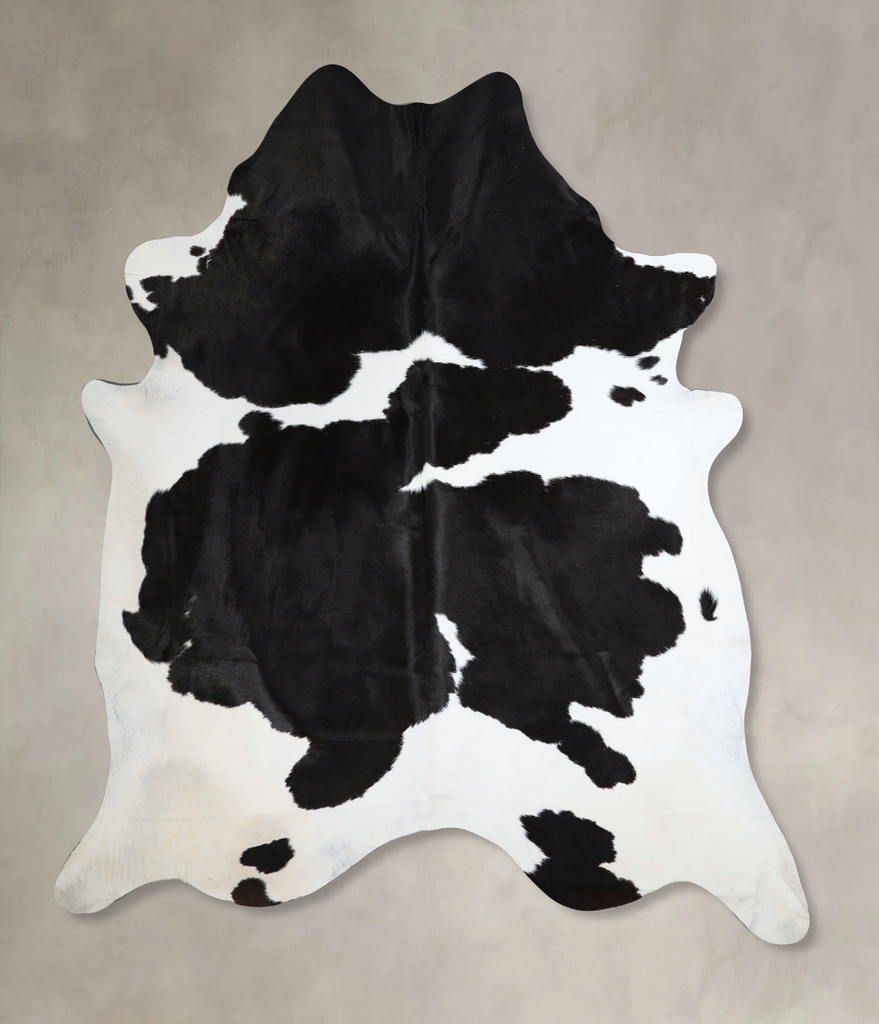 Black and White XX-Large Brazilian Cowhide Rug 7'11"H x 6'11"W #A43510 by Hudson Hides