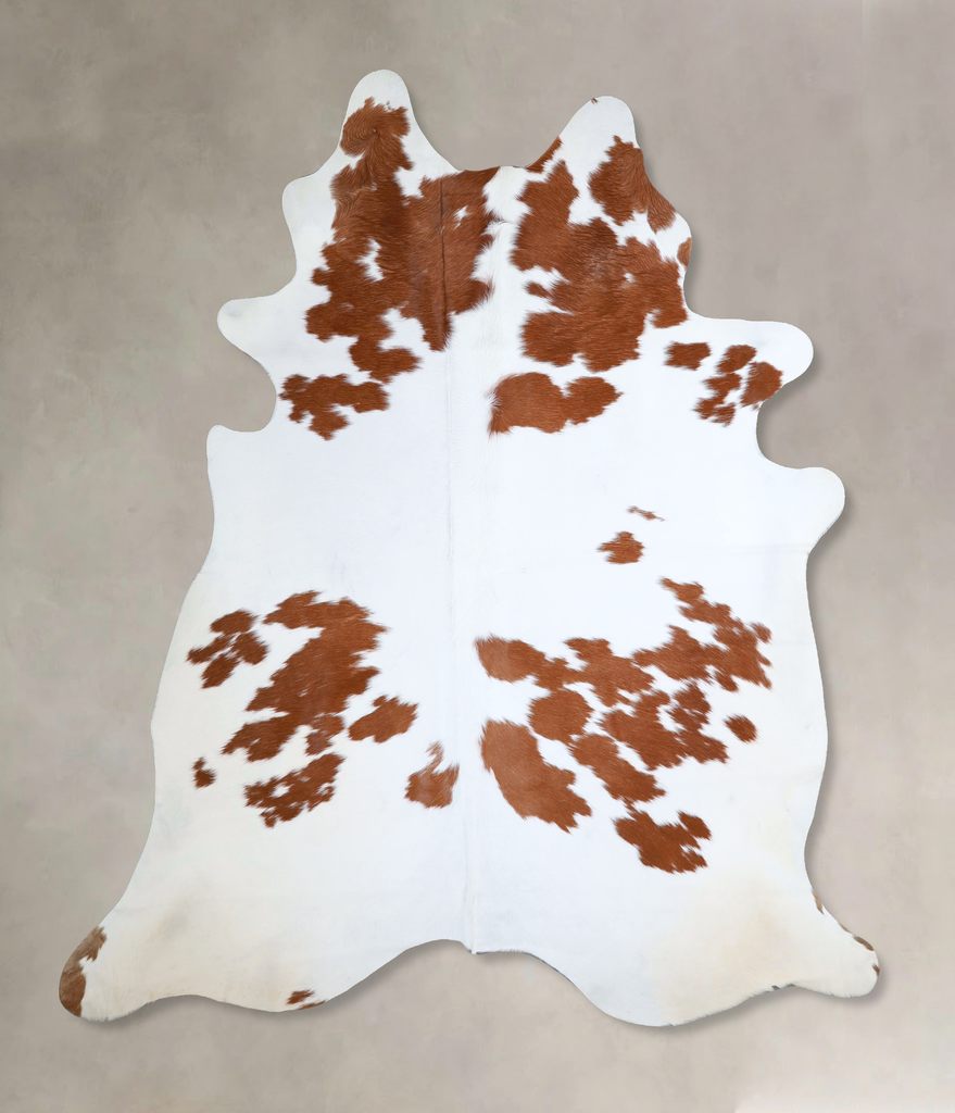 Brown and White X-Large Brazilian Cowhide Rug 7'5"H x 6'8"W #A43519 by Hudson Hides