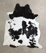 Black and White XX-Large Brazilian Cowhide Rug 7'8"H x 6'9"W #A43520 by Hudson Hides