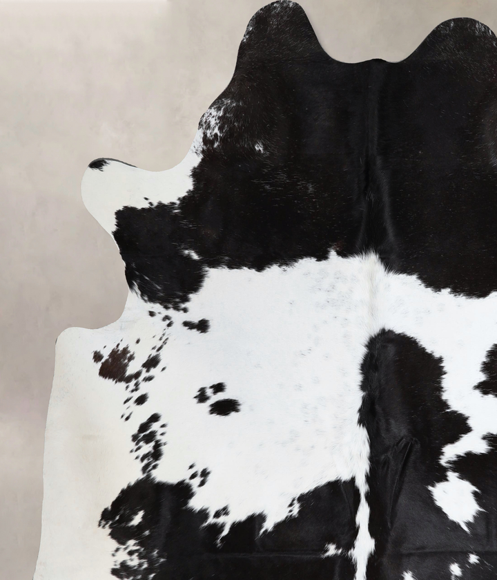 Black and White XX-Large Brazilian Cowhide Rug 7'8"H x 6'9"W #A43520 by Hudson Hides