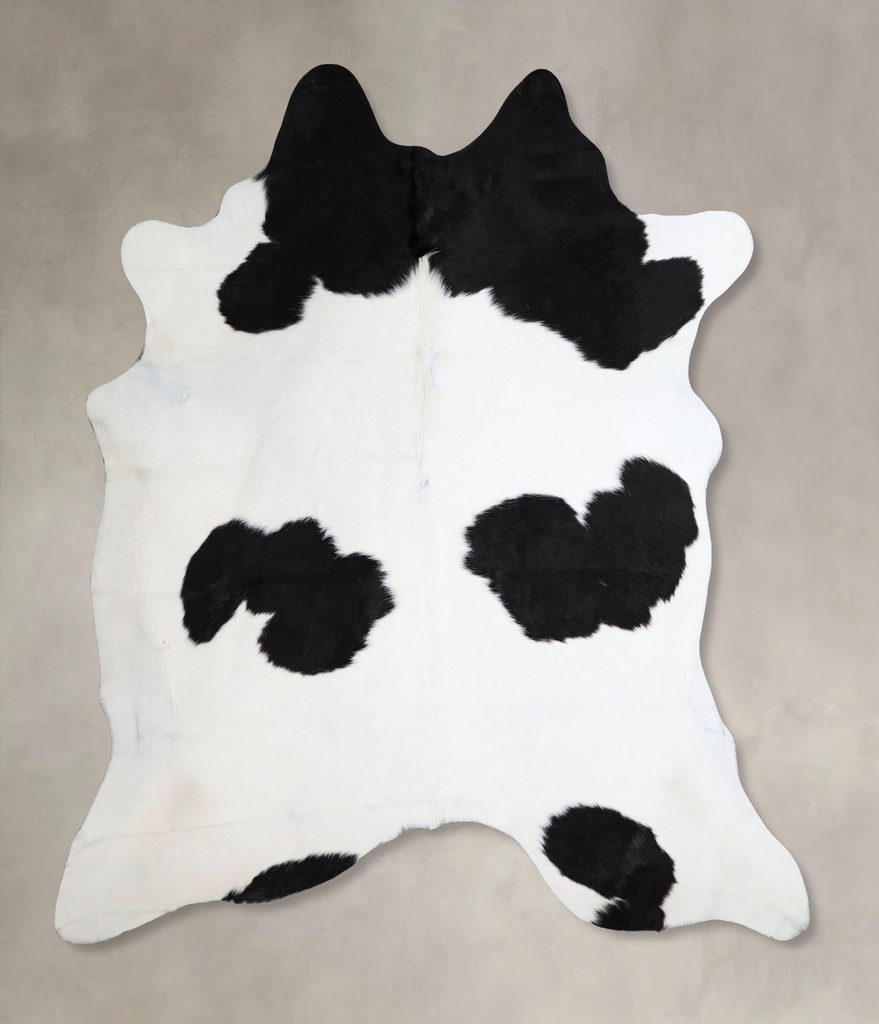 Black and White XX-Large Brazilian Cowhide Rug 7'5"H x 6'10"W #A43523 by Hudson Hides