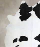 Black and White XX-Large Brazilian Cowhide Rug 8'2"H x 7'5"W #A43524 by Hudson Hides