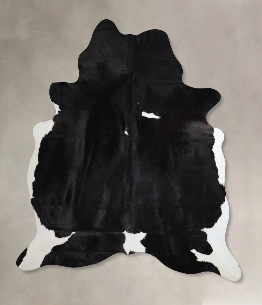 Black and White X-Large Brazilian Cowhide Rug 7'10"H x 6'3"W #A43525 by Hudson Hides