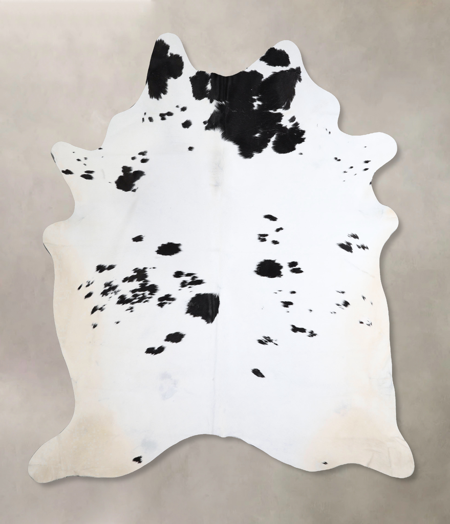 Black and White XX-Large Brazilian Cowhide Rug 8'2"H x 6'11"W #A43527 by Hudson Hides