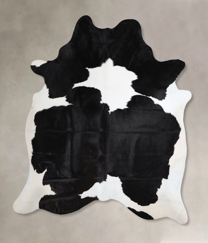 Black and White X-Large Brazilian Cowhide Rug 7'4"H x 6'4"W #A43529 by Hudson Hides