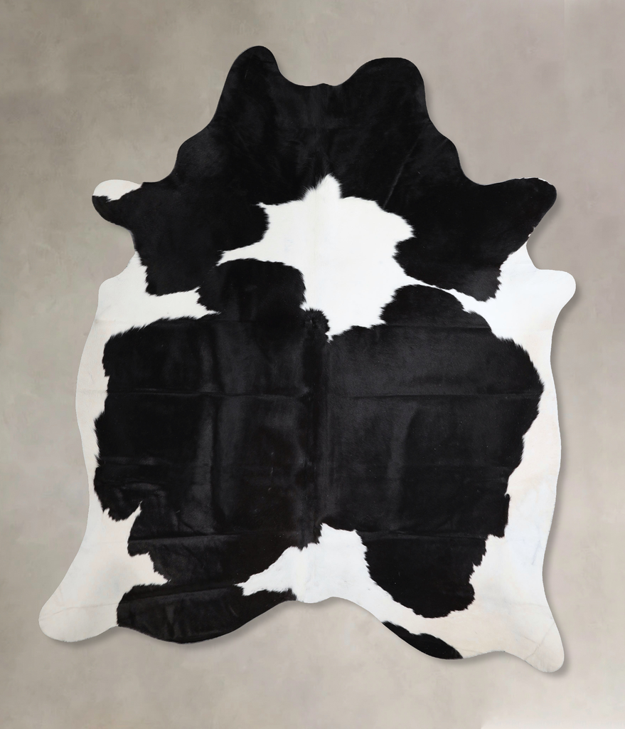 Black and White X-Large Brazilian Cowhide Rug 7'4"H x 6'4"W #A43529 by Hudson Hides