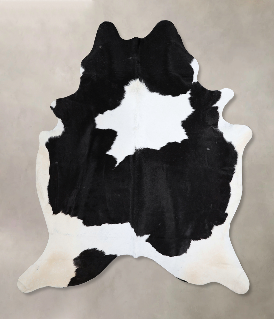 Black and White XX-Large Brazilian Cowhide Rug 8'1"H x 6'10"W #A43535 by Hudson Hides