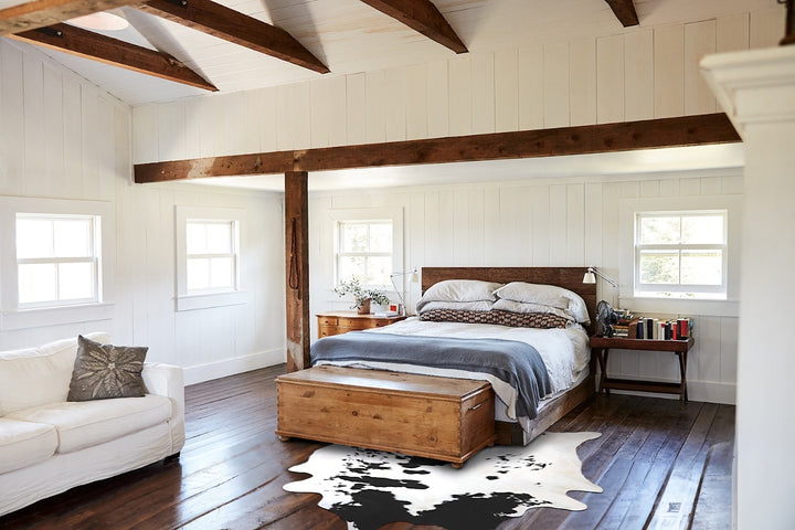 Black and White XX-Large Brazilian Cowhide Rug 8'4"H x 7'2"W #A43536 by Hudson Hides