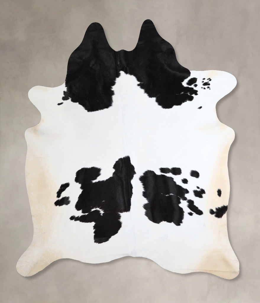 Black and White X-Large Brazilian Cowhide Rug 7'7"H x 6'5"W #A43539 by Hudson Hides