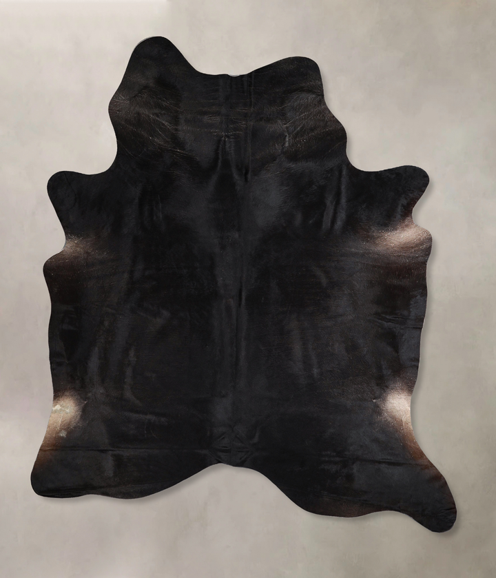 Solid Black X-Large Brazilian Cowhide Rug 7'9"H x 6'1"W #A43542 by Hudson Hides