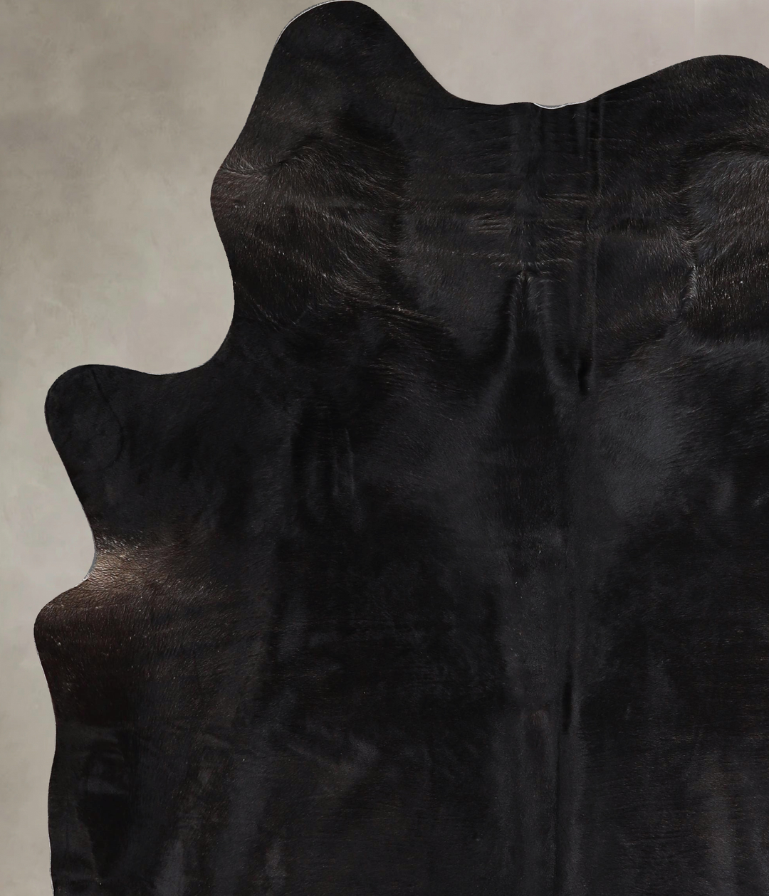 Solid Black X-Large Brazilian Cowhide Rug 7'9"H x 6'1"W #A43542 by Hud