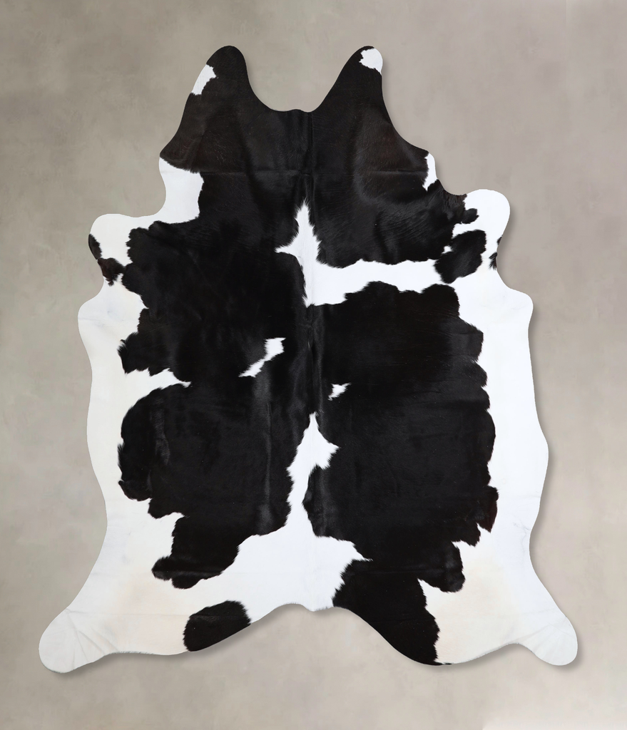 Black and White X-Large Brazilian Cowhide Rug 7'3"H x 6'8"W #A43545 by Hudson Hides