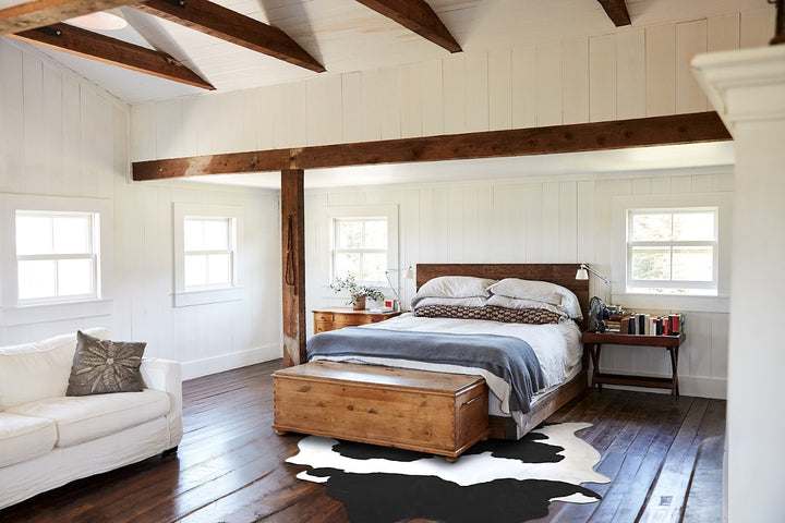 Black and White XX-Large Brazilian Cowhide Rug 8'4"H x 6'11"W #A43546 by Hudson Hides