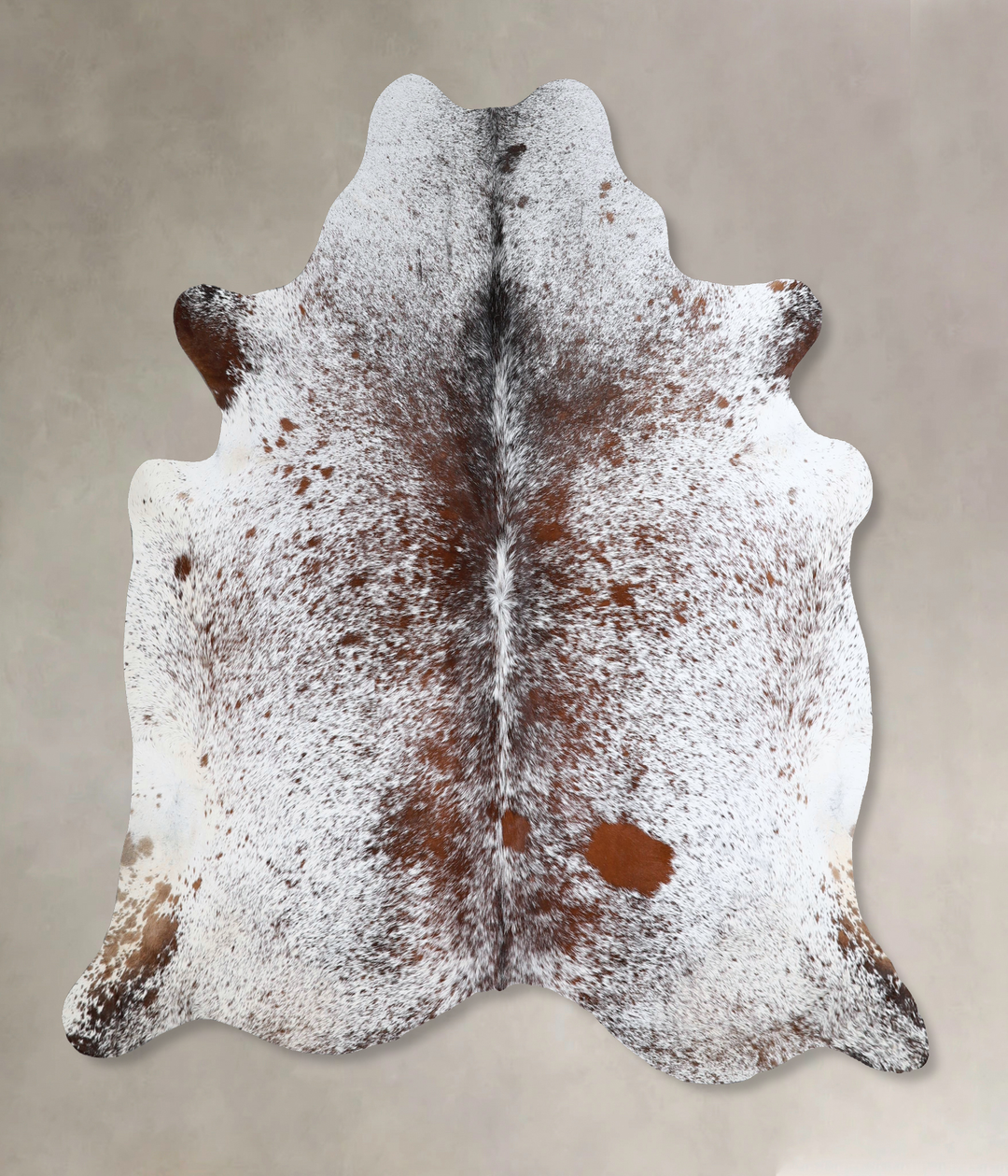 Salt and Pepper Brown X-Large Brazilian Cowhide Rug 6'6"H x 6'5"W #A43