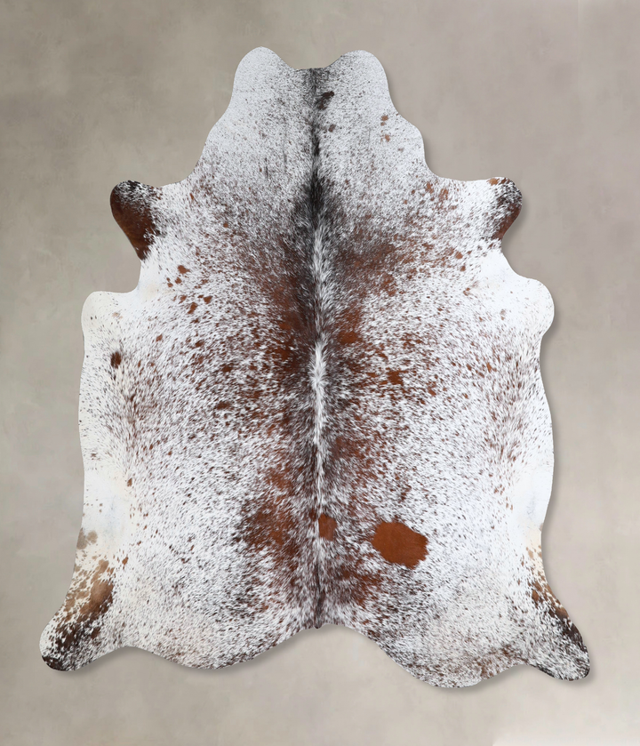 Salt and Pepper Brown X-Large Brazilian Cowhide Rug 6'6"H x 6'5"W #A43555 by Hudson Hides