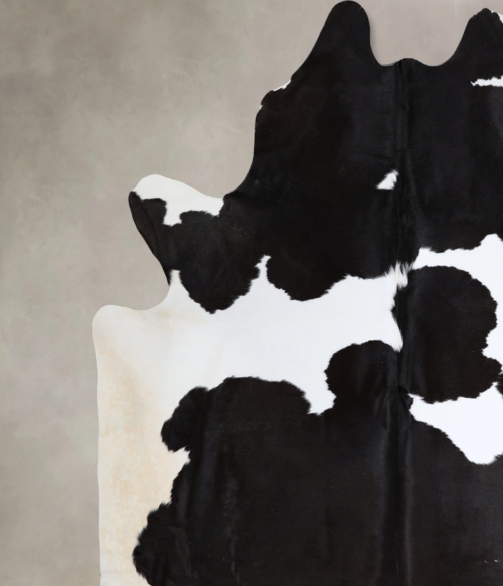 Black and White XX-Large Brazilian Cowhide Rug 8'0"H x 7'2"W #A43561 by Hudson Hides