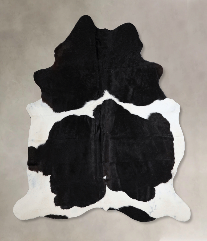 Black and White X-Large Brazilian Cowhide Rug 7'1"H x 6'4"W #A43564 by Hudson Hides