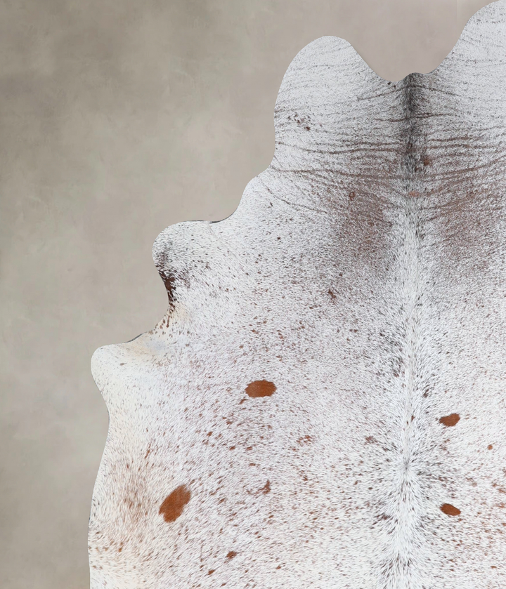 Salt and Pepper Brown X-Large Brazilian Cowhide Rug 7'0"H x 6'2"W #A43565 by Hudson Hides