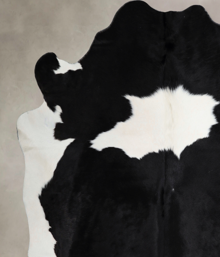 Black and White XX-Large Brazilian Cowhide Rug 7'8"H x 7'4"W #A43578 by Hudson Hides