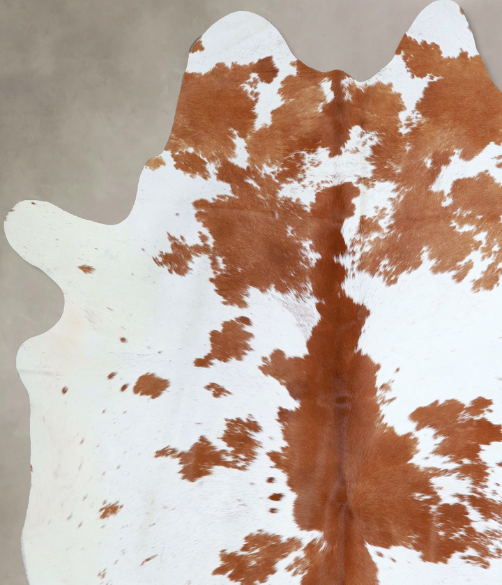 Brown and White X-Large Brazilian Cowhide Rug 7'7"H x 6'6"W #A43580 by Hudson Hides
