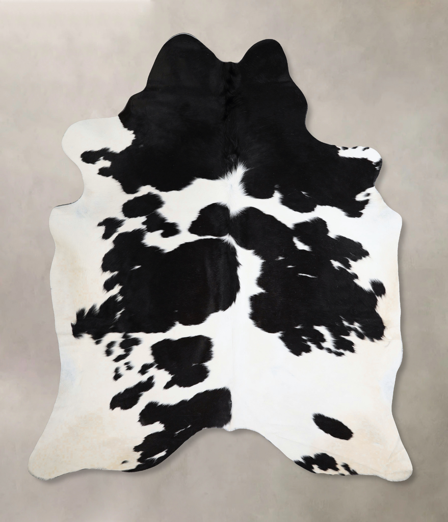 Black and White X-Large Brazilian Cowhide Rug 7'6"H x 6'4"W #A43592 by Hudson Hides