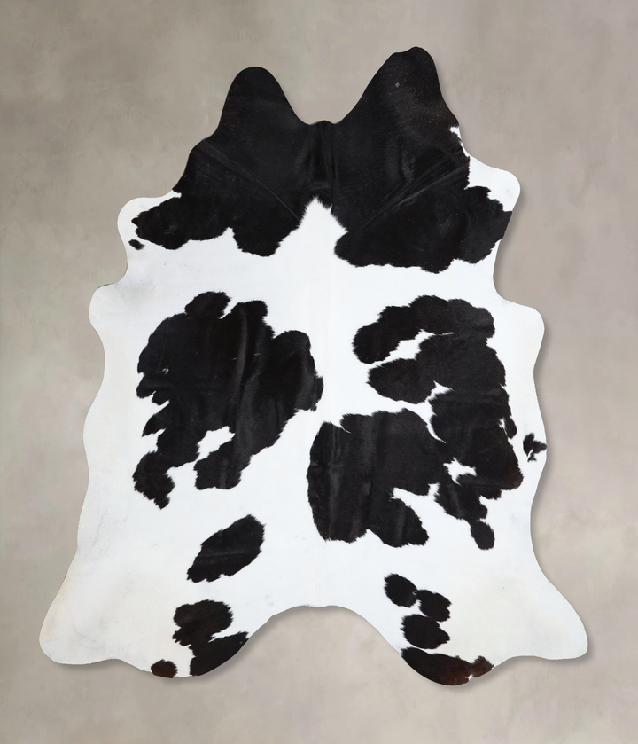 Black and White X-Large Brazilian Cowhide Rug 7'1"H x 6'7"W #A43594 by Hudson Hides