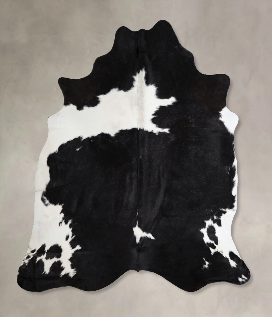 Black and White X-Large Brazilian Cowhide Rug 6'11"H x 6'8"W #A43596 by Hudson Hides