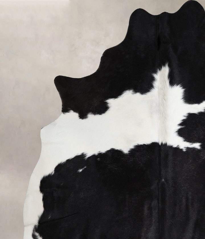 Black and White X-Large Brazilian Cowhide Rug 6'11"H x 6'8"W #A43596 by Hudson Hides