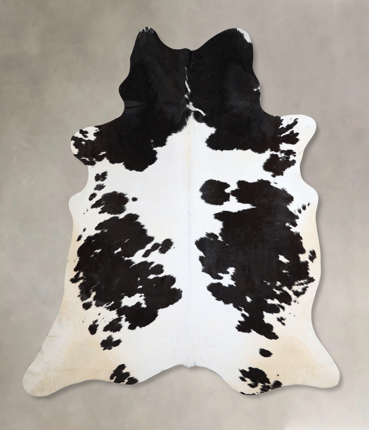 Black and White XX-Large Brazilian Cowhide Rug 8'0"H x 6'11"W #A43597 by Hudson Hides