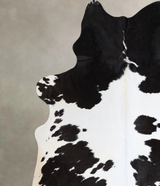 Black and White XX-Large Brazilian Cowhide Rug 8'0"H x 6'11"W #A43597 by Hudson Hides